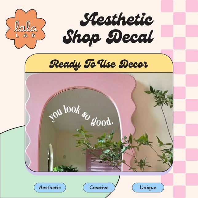 Autocollant pour miroir et fenêtre White You Look  (Créateur téléchargé)