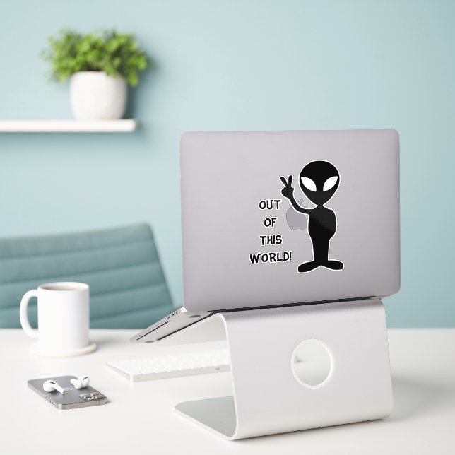 autocollant pour ordinateur portable alien hors de (Ordinateur portable sur le bureau)