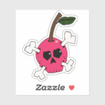 Autocollant pour ordinateur portable Cherry Skull