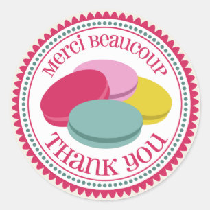 Autocollant pour sceau d'enveloppe Merci Macarons