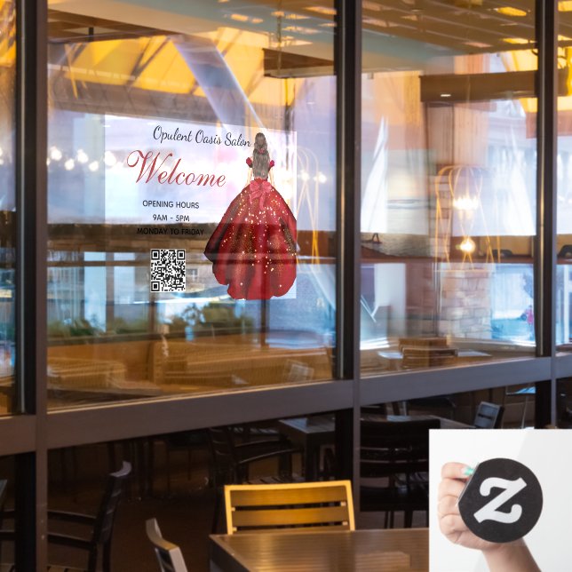 Autocollant pour vitrine de salon de luxe glamour  (Fenêtre du restaurant)