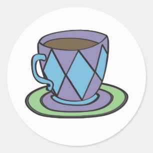 Autocollant pourpre de tasse de thé