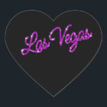 Autocollant pourpre Las Vegas<br><div class="desc">Cet autocollant de Las Vegas est accentué avec un type violet brillant sur un arrière - plan noir. Il fait partie de la collection Mariage Purple Las Vegas Sparkles,  et est parfait comme une enveloppe scellée ou une décoration de faveur.</div>