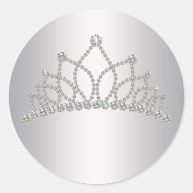 Autocollant Princesse Diadème Diamant Élégant (Devant)
