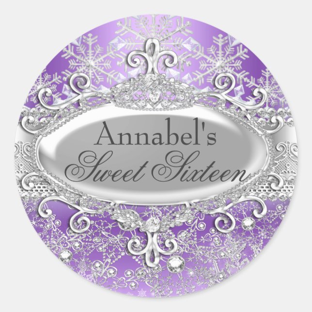 Autocollant Princesse Violette Winter Wonderland S (Devant)