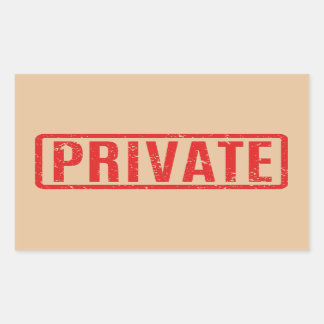 Autocollant privé rectangulaire