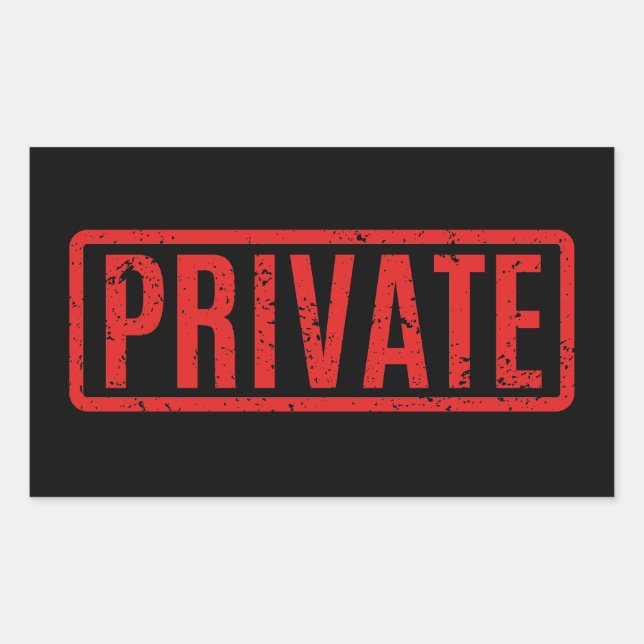 Autocollant privé rectangulaire noir (Devant)