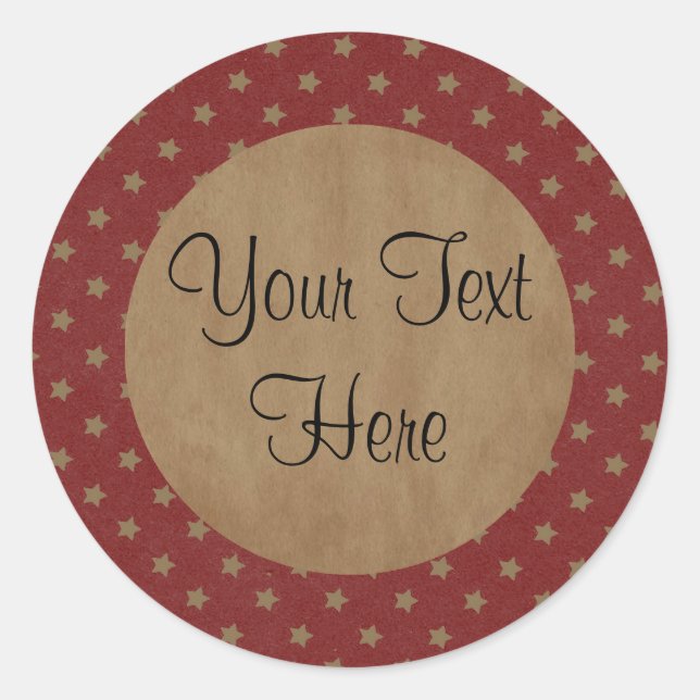 Autocollant produit arrondi aux étoiles personnali (Devant)