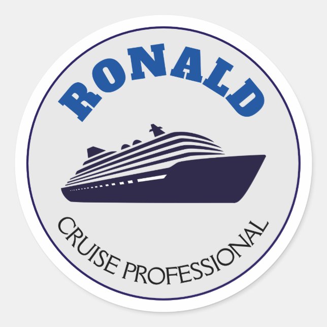 Autocollant professionnel de croisière Nom cadeau (Devant)