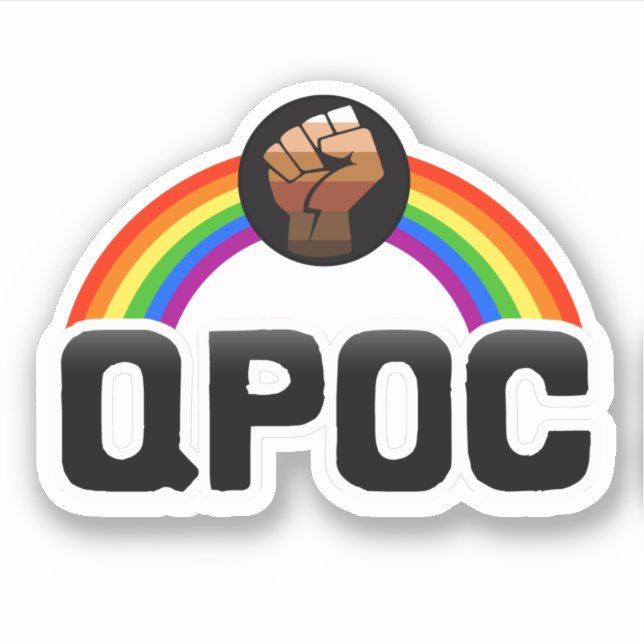 Autocollant Progress Pride QPOC (Devant)