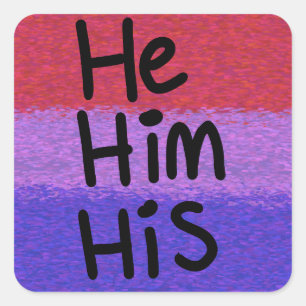 Autocollant pronom masculin bisexuel