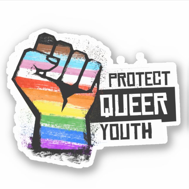 Autocollant Protéger les jeunes queer (Devant)