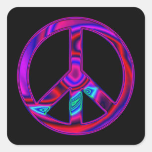 Autocollant Psychedelic Peace Square