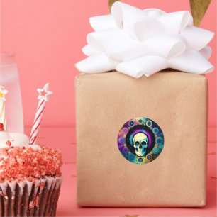 Autocollant psychédélique du crâne