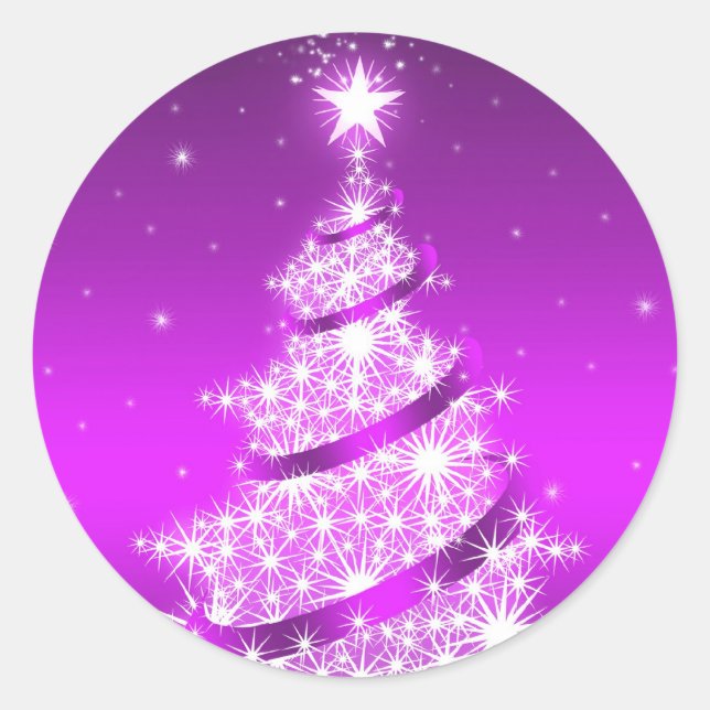 Autocollant Purple Elegant Arbre de Noël (Devant)