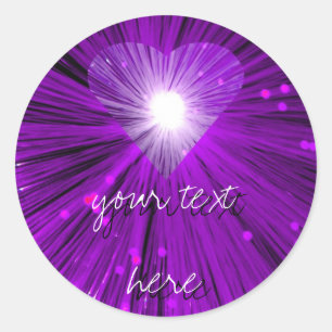Autocollant Purple Heart 'Your Text' rond
