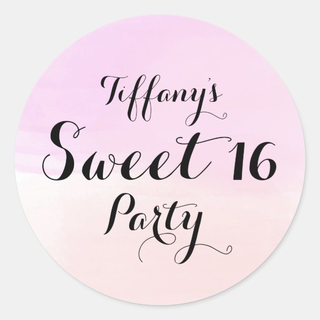 Autocollant Purple & Pink Pastel Ombre Sweet 16 (Devant)