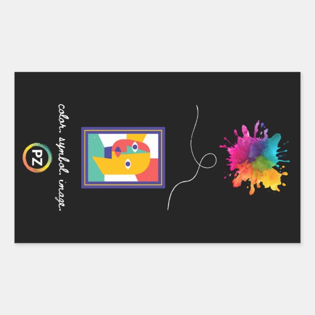 Autocollant PZ Couleur, Symbole, Image (Rectangle) (Devant)