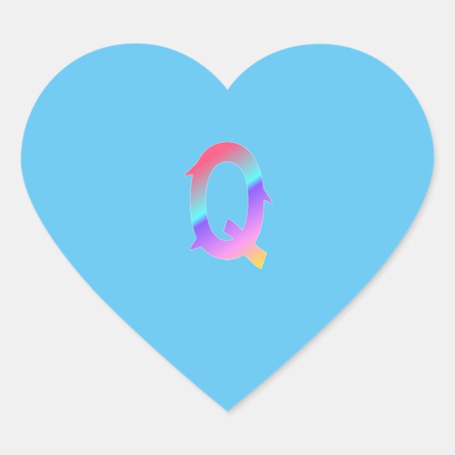 Autocollant Q lettre alphabet. (Devant)