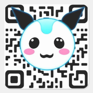 Autocollant QR Code de mascotte de robot Kawaii mi