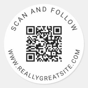 Autocollant QR Code Rond Minimaliste Classique