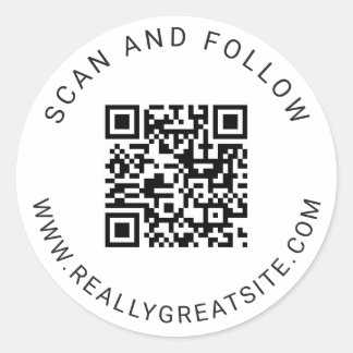Autocollant QR Code Rond Minimaliste Classique