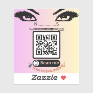 Autocollant QR Code Rose Élégant – Réservez Mainte
