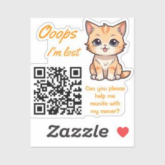 Autocollant QR de retour d'objet perdu entièrement