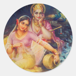 Autocollant Radha et Krishna