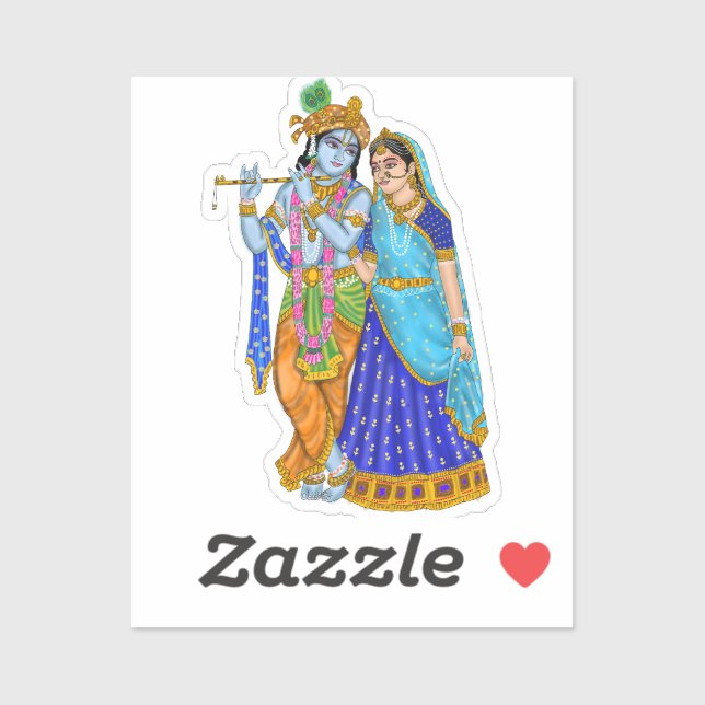 Autocollant Radha Krishna (Feuille)