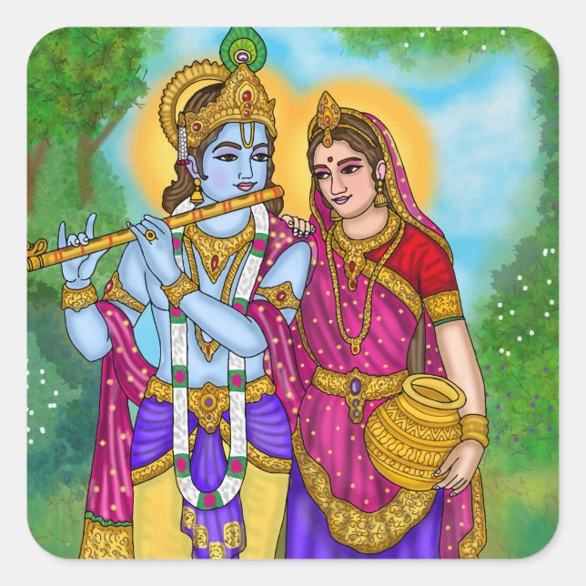 Autocollant Radha Krishna (Devant)