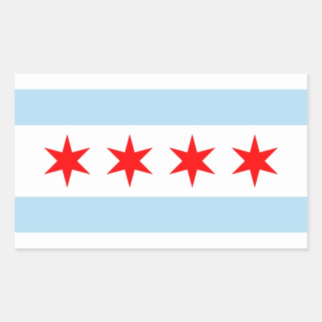 Autocollant rectangle du drapeau de Chicago (Devant)