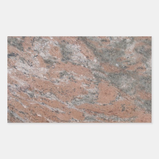 Autocollant rectangle en marbre rose et gris (Devant)