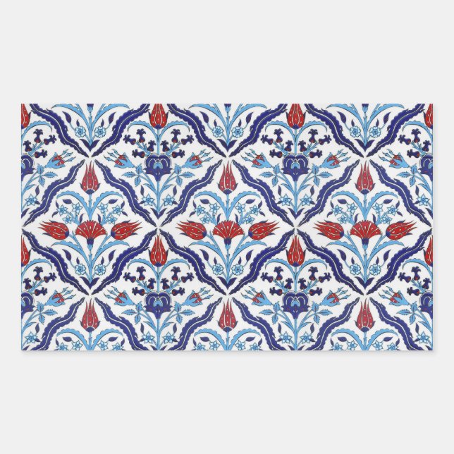 Autocollant rectangle en tuile turque (Devant)