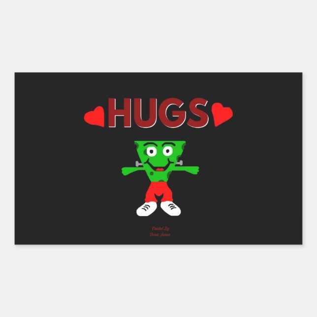 Autocollant rectangle FrankenCheese Hugs (Devant)