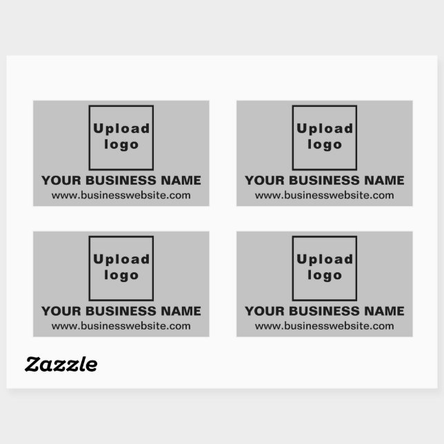 Autocollant Rectangle Gris avec Site Web d'Entrepr (Feuille)