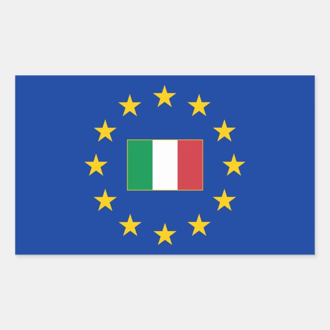 Autocollant rectangle Italie de l'Union européenne (Devant)
