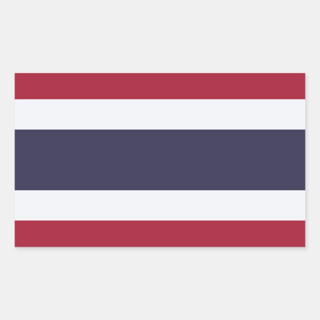 Autocollant rectangulaire avec drapeau de la Thaïl (Devant)