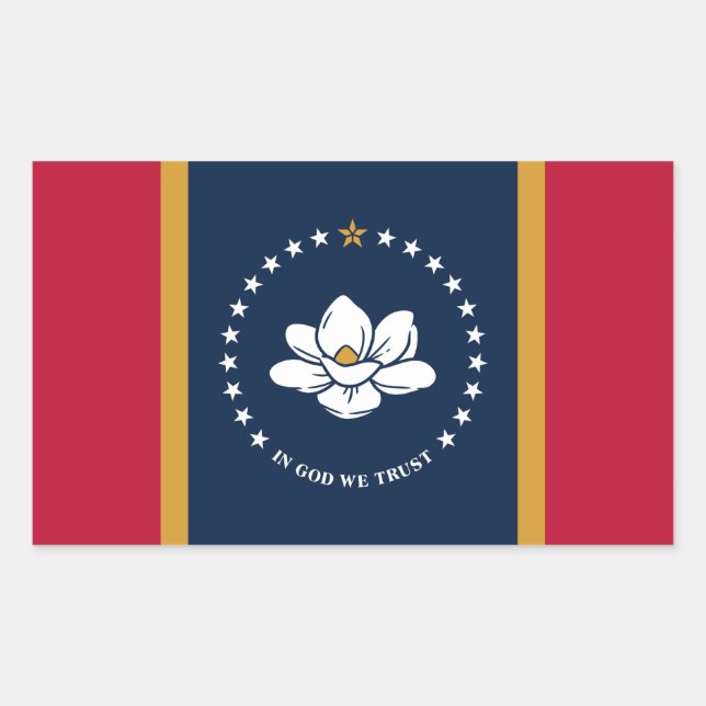 Autocollant rectangulaire avec drapeau de l'État d (Devant)