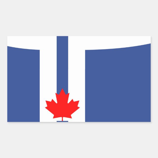 Autocollant rectangulaire avec drapeau de Toronto (Devant)