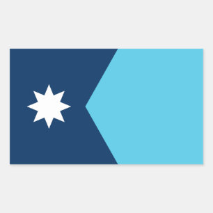 Autocollant rectangulaire avec drapeau du Minnesot