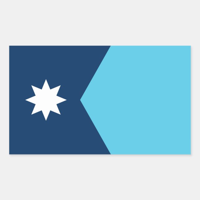 Autocollant rectangulaire avec drapeau du Minnesot (Devant)