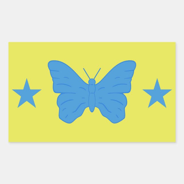 Autocollant rectangulaire avec le drapeau de Bady  (Devant)