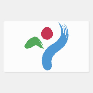 Autocollant rectangulaire avec le drapeau de Séoul