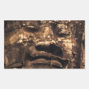 Autocollant rectangulaire Bouddha d'Angkor Wat