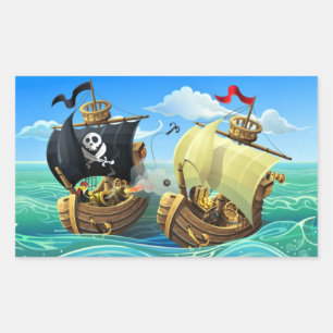Autocollant rectangulaire Danny Duck le Pirate