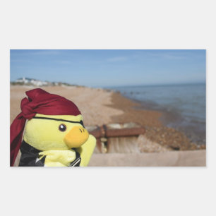 Autocollant rectangulaire Danny Duck le Pirate