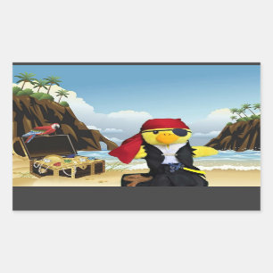 Autocollant rectangulaire Danny Duck le pirate