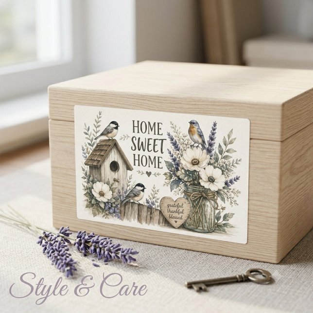 Autocollant rectangulaire d'art de jardin de cotta (Vintage Cottage Garden Artwork Rectangular Sticker)