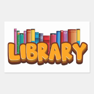 Autocollant rectangulaire de la bibliothèque
